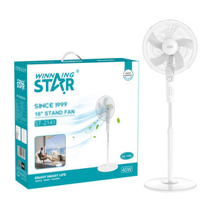พัดลมตั้งพื้นวินนิ่งสตาร์ 16 นิ้ว มอเตอร์ AC แบบส่าย สีขาว มาตรฐานอเมริกา - Product Image 1