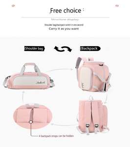 Wholesale Gym Bag <b>for</b> Men and <b>Women</b> Sports Duffle Bag Travel Backpack Weekender Overnight Bag with <b>Shoes</b> Compartment Black - Product Image 5