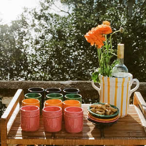 İskandinav şerit seramik şarap aksesuarı sırlı ev otel dekor özelleştirilebilir renk şarap şişesi soğutucu Barware - Product Image 4