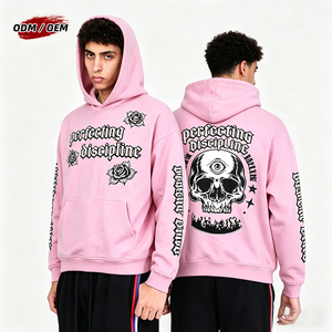 OEM ODM Y2K Style Hoodie Heavyweight Cotton <b>Skull</b> Graphic Rhinestone Sweatshirt Streetwear <b>Clothing</b> for Men - Product Image 1