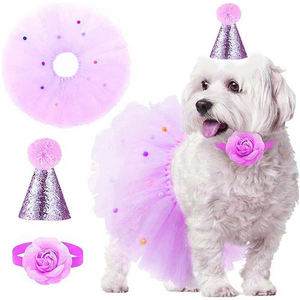 ראשון יום הולדת כובע יום הולדת שמח באנר paw הדפסת בלון צווארון זהב מספר כובע צילינדר עבור חיות מחמד גור חתול כלב יום הולדת דקור - Product Image 2