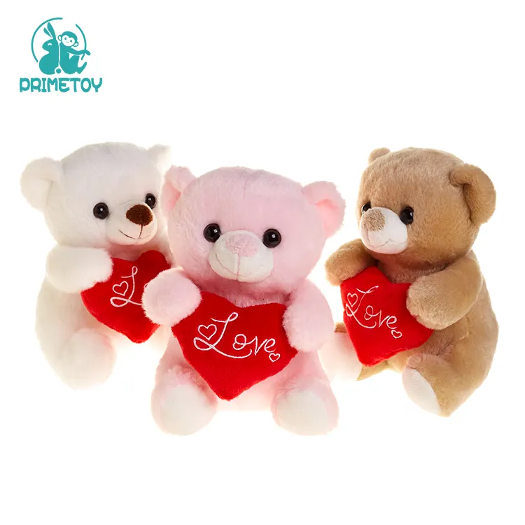 Groothandel Valentine Rood Hart Teddy Bear Knuffels Met Borduurwerk Logo En Voeten