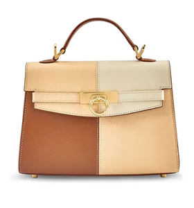 Bolso cuadrado de colores contrastantes a la moda, bolso clásico para mujer, bolso de mano de cuero PU para mujer - Product Image 5