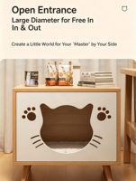 Dongma Meuble de chevet en bois massif, amovible, avec cage pour chat, étagère et casier de rangement, lavable, facile à nettoyer