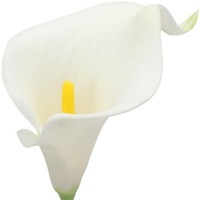 Buket Bunga Calla Lily Buatan Lingmei, Rangkaian Bunga Plastik, Sentuhan Realistis, Putih Kuning, Batang Hijau, untuk Pernikahan dan Rumah