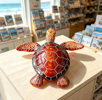 Figurines de tortue de mer en résine peintes à la main sur mesure, texture mosaïque, ornement tortue, décoration d'intérieur, souvenir de bureau, cadeau