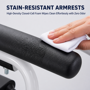 Sedia WC <span class=keywords><strong>con</strong></span> Ruote, Sedile Imbottito, Schienale e Secchio per Adulti <span class=keywords><strong>con</strong></span> Disabilità, Supporto per la Mobilità Quotidiana in Bagno - Product Image 3