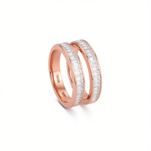 Anello Eternity Miumiu in Oro Rosa con Diamanti Incastonati, Stile Classico Unisex per Fidanzamento - Product Image 1