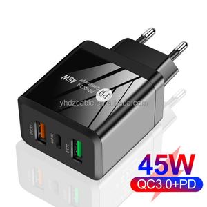 Factory Wholesale 45W Fast Charging 3 Ports QC3.0+PD25W Mobile Phone Charger PD Travel <b>Adapter</b> for Apple Android - Product Image 3