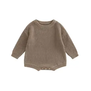 Personal isierte Unisex Herbst Baby Kleidung Boho Baby Geschenk Kleinkind Pullover Gemütliche Baby Strick pullover Stram pler