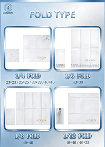 Serviettes en papier HENSUN avec pochette à couverts, 2 plis, 4 volets, jetables, pour la mise en table des restaurants et cafés - Product Image 5