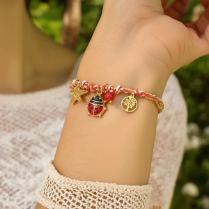 สร้อยข้อมือแฟชั่นรูปแมลงเต่าทองสีแดง ปลาดาว ต้นไม้ ชุบทอง PVD ทำจากสแตนเลสสตีล 316L ทนทานและเป็นมิตรต่อสิ่งแวดล้อม - Product Image 3