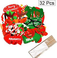 Accessoires de photomaton de Noël, accessoires amusants pour selfies de Noël à faire soi-même pour adultes et enfants, fournitures de décoration de Noël