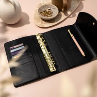 Portefeuille organisateur en cuir de luxe A5 A6 A7 à carreaux Saffiano 100 argent comptant économie défi enveloppe Style budget 6 reliure à anneaux