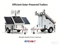 Taşınabilir Mobil Treyler Güneş Enerjili Aydınlatma Kulesi Bahçe Yolu ve Tema Park Kullanımı İçin - Ritevolt RST-3P