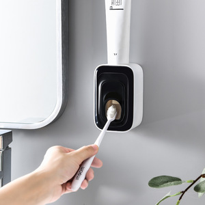 Soporte de pared para lavabo de baño, sin perforaciones, de plástico ABS antideslizante, dispensador automático de pasta de dientes - Product Image 2
