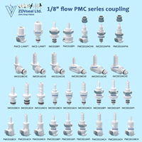 ZDVseal Medical Grade Quick Release Fitting 1/8 NPT POM Valved Shutoff Male Insert for Beauty Instrument