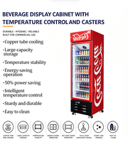 Réfrigérateur vertical commercial pour boissons, vitrine à porte vitrée simple, efficacité énergétique A++, température 2-8°C