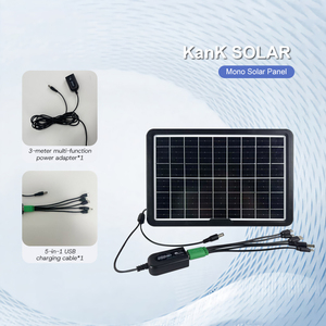 Panel Solar Monocristalino Compacto de Alta Eficiencia de 16BB, 8W 9V, Módulo Fotovoltaico Portátil con USB para Acampar al Aire Libre - Product Image 1