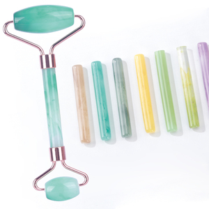 Custom HD Logo Resin Jade Roller and Gua Sha Set Facial Massager for Face and Eyes Professional <b>Massage</b> Roller <b>tool</b> - Product Image 2