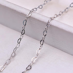 Chaîne lâche faite à la main, plaquée, en forme de cœur, brute, semi-finie, collier, chaîne d'extension de 1 mètre - Product Image 4