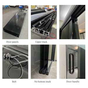 Hdsafe trái và phải mở cửa kính không khung theo dõi phần cứng phân vùng cửa trượt nhà bếp phòng khách nội thất cửa trượt - Product Image 6