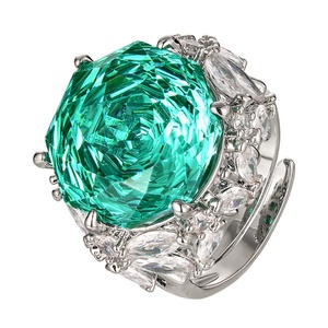 Fashion Jewelry Eco-friendly Copper 16mm Multicolor Cubic Zirconia <b>Dainty</b> Colorful Zircon Band <b>Ring</b> for Vibrant Daily Style - Product Image 1