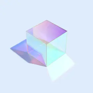 Fábrica direta personalizada decoração iridescente arco-íris colorido acrílico tecido caixa caixa exibição cubo