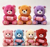 Boneka Beruang XYT Hati Merah Super Lembut, Mainan Boneka Isi Dakron untuk Anak, Pacar, Bordir, Pernikahan, Lapisan UV, Pereda Stres, Isi Kapas PP