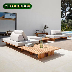 Sofá de Teca de Lujo para Exteriores, Impermeable, para Jardín, Patio, <span class=keywords><strong>Terraza</strong></span>, Conjunto Pastoral para Hotel, Villa, <span class=keywords><strong>Muebles</strong></span> de Exterior - Product Image 1