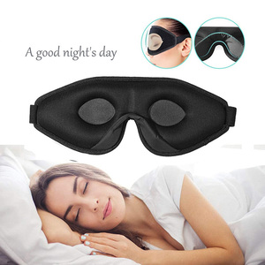 Máscara <span class=keywords><strong>de</strong></span> ojo 3D transpirable <span class=keywords><strong>de</strong></span> viaje <span class=keywords><strong>para</strong></span> mujeres y hombres Máscara <span class=keywords><strong>de</strong></span> <span class=keywords><strong>dormir</strong></span> <span class=keywords><strong>de</strong></span> sombra negra con correa elástica Knit Technics - Product Image 1