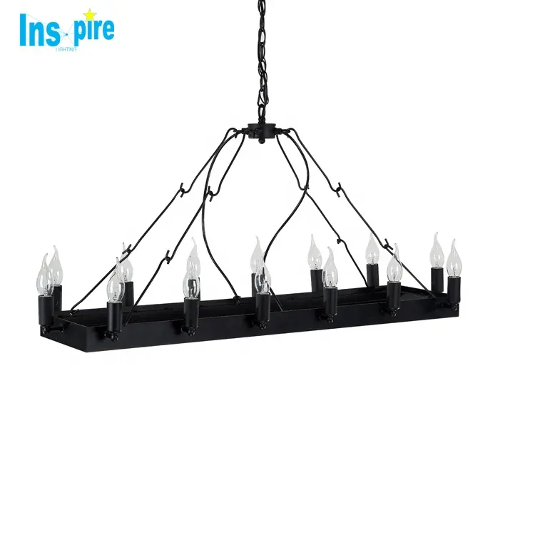 Moderno de Metal negro Marco de hierro industrial lámpara colgante diseño lámparas colgantes habitación candelabro de hierro