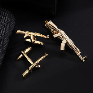 Gemelli Classici Premium Retrò con Motivo Floreale Stile Fucile, Fermacravatta a Specchio per Abito/<span class=keywords><strong>Camicia</strong></span> da Matrimonio, in Rame - Product Image 3