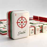 Jeu de Mahjong Américain de Noël 160 Tuiles – Tuiles de Mahjong en Acrylique 4 Couches – Père Noël, Joker, Vents, Dragons – Cadeau de Noël pour Adultes