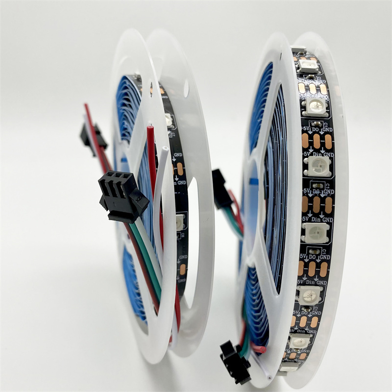 RGB LED Strip Addressable 5V IC 2812 Programmable Digital Pixel Light WS2812 LED Pixel with USB Connectivity ROHS Certified