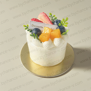 Modèle de mini-gâteau aux fraises artificiel réaliste, accessoire alimentaire pour scène et cinéma, réutilisable, en bois, pour vitrine de café, fête, Thanksgiving - Product Image 4
