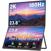 Monitor Portátil Dual 2K de 23.8 Pulgadas QHD 180Hz, Pantalla Extensible Plegable con USB-C y HDMI para MacBook, Windows y Laptops