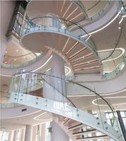 Escaliers en spirale circulaires modernes en acier de haute qualité pour appartement, villa, luxe, préfabriqués