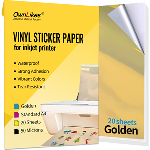 Lámina de Papel Metálico Autoadhesivo de Aluminio Dorado Brillante, Tamaño A4, Precio de Fábrica - Product Image 3