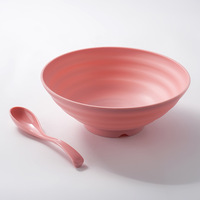 Bols à salade en plastique personnalisés pour soupe de nouilles et riz noirs gros bol à ramen en mélamine japonaise de 8 pouces pour restaurant