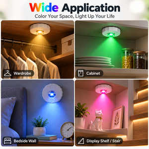 Projecteur LED RGB rechargeable à effet œil de chat avec télécommande, fixation magnétique Type C pour la décoration d'armoires et d'étagères - Product Image 5