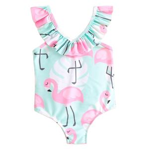 Sello de fábrica con cuentas, niña de 12 años, chicas, plumas de lentejuelas con estampado Bandeau de una pieza, 1 pieza - Product Image 1