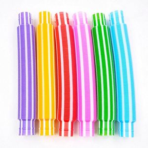 Funny Educational Stress Relief Pops <b>Tube</b> Fidget Plastic Mini Telescopic Corrugated Light up Toys <b>Led</b> Flashing Swords - Product Image 2