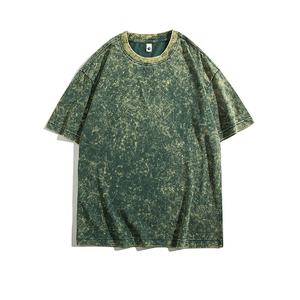 MT2693 Vendeur de vêtements Vente en gros T-shirts surdimensionnés en coton 230 g/m² personnalisés Impression à la cire Lavé T-shirts pour hommes et femmes - Product Image 4