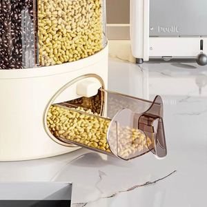 Rotatable 6-grid Food Safe Eco-Friendly Plastic Injection Molded Grain Dispenser Kitchen Storage <b>Container</b> Insect-proof - Product Image 3