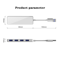 Hub 3.0 USB portabel 4 Port, Hub komputer kecepatan tinggi USB 3.0 Extender Hub Splitter adaptor Multiport untuk PC Laptop
