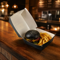 Cajas para Hamburguesas para Llevar, Embalaje Biodegradable Desechable para Sándwiches, Hamburguesas, Papas Fritas, Tamaño Personalizado, Color Personalizado