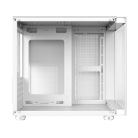Caja de PC para Juegos MicroATX de Torre Media, Panel Frontal Curvo, Ventana Lateral con Vista Completa, Compatible con Enfriadores Líquidos de 240 mm, Acero