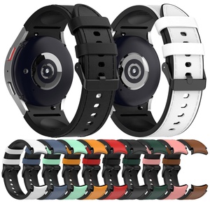Correa de Cuero para Samsung <span class=keywords><strong>Galaxy</strong></span> <span class=keywords><strong>Watch</strong></span> 7, Correa Inteligente para <span class=keywords><strong>Watch</strong></span> 6 Classic 4 <span class=keywords><strong>5</strong></span>, Correa de Muñeca con Suela de Silicona, Accesorios - Product Image 1