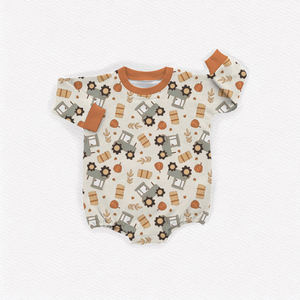 Personalizado Vintage occidental bebé niños grueso de gran tamaño sudadera mameluco de bambú Terry Bottomland Camo niños bebé suéter burbuja mameluco - Product Image 4
